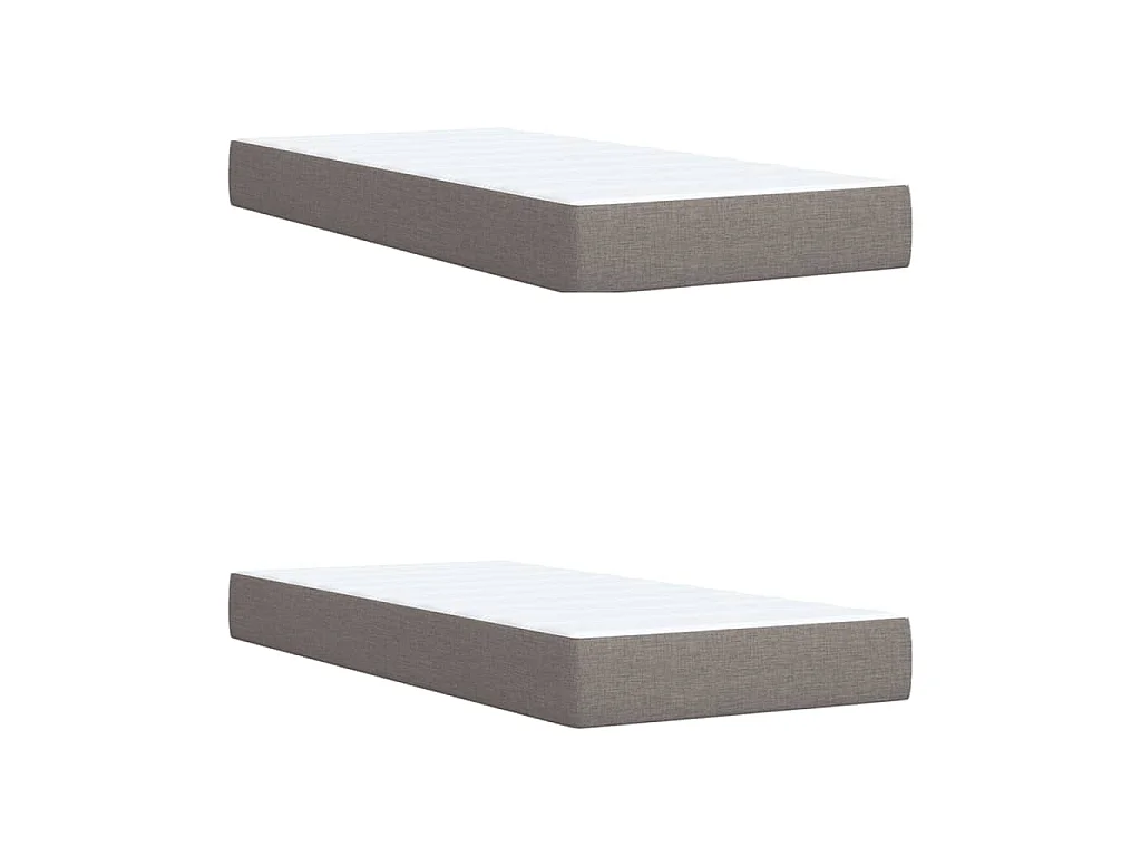 Cama box spring con colchón tela gris taupe 200x200 cm