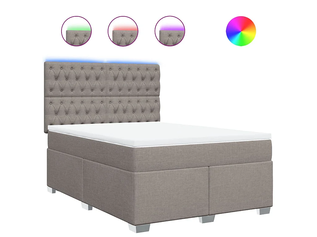 Boxspringbett mit Matratze Taupe 140x200 cm Stoff