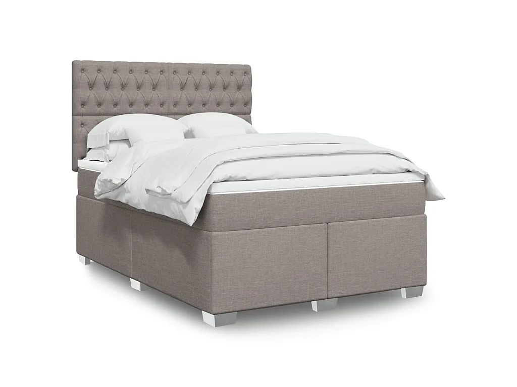 Boxspringbett mit Matratze Taupe 140x200 cm Stoff