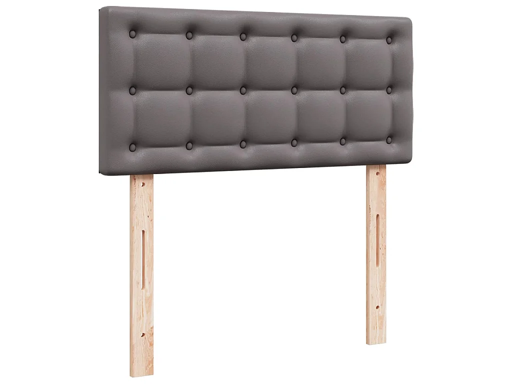 Boxspring met matras kunstleer grijs 90x190 cm