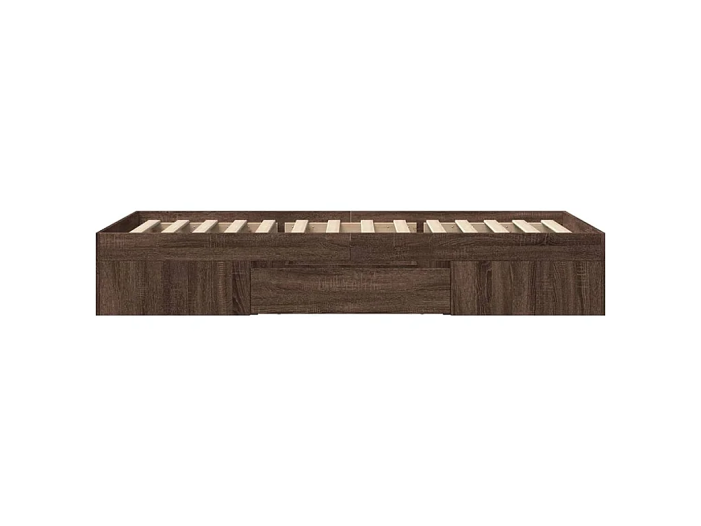Cadre de lit sans matelas chêne marron 90x200cm bois ingénierie