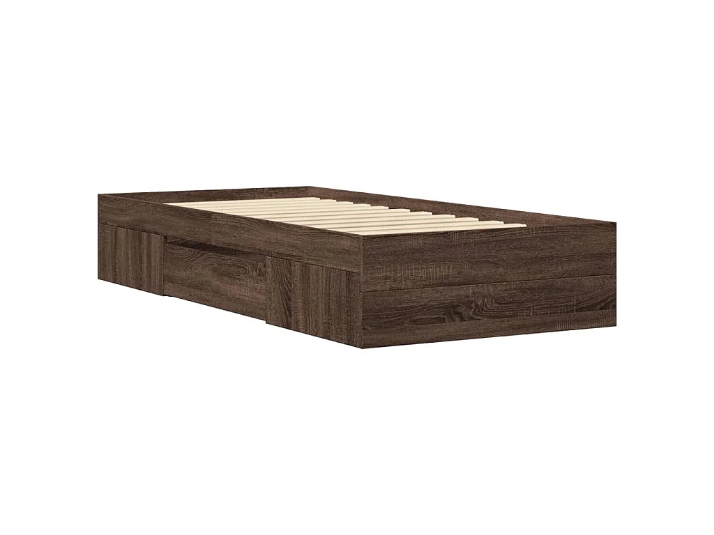 Cadre de lit sans matelas chêne marron 90x200cm bois ingénierie