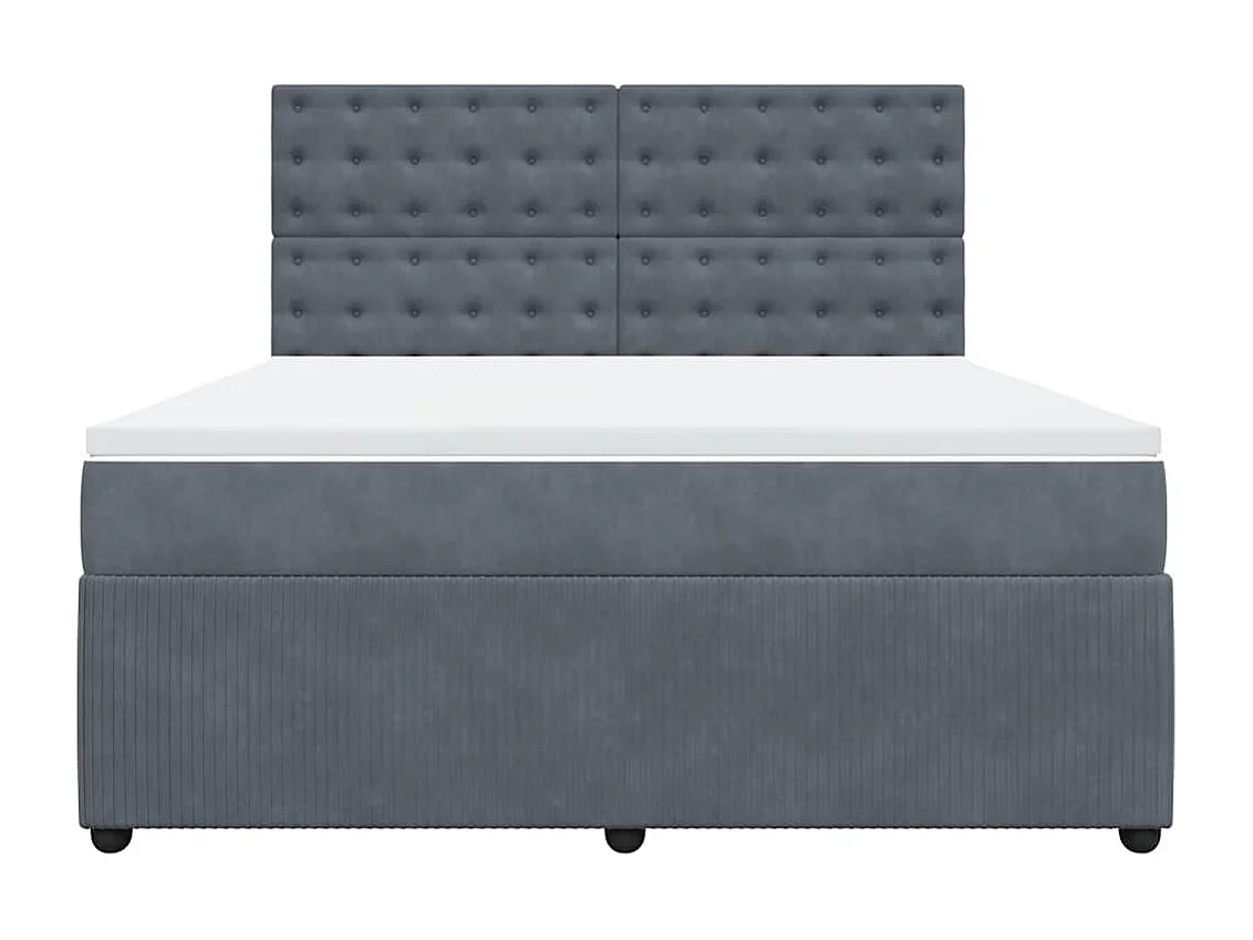 Boxspringbett mit Matratze Dunkelgrau 180x200 cm Samt