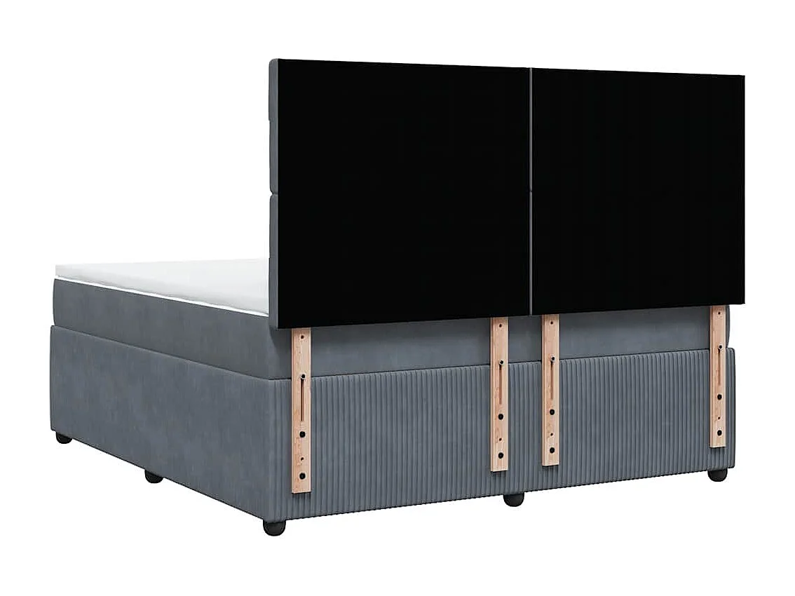 Boxspringbett mit Matratze Dunkelgrau 180x200 cm Samt