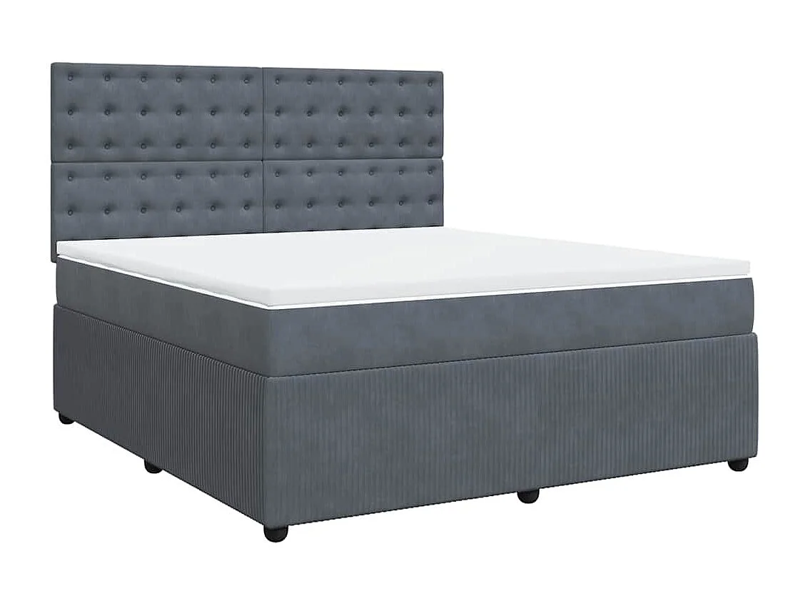 Boxspringbett mit Matratze Dunkelgrau 180x200 cm Samt