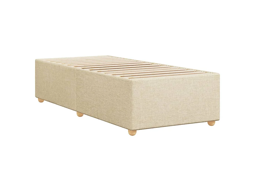 Cadre de lit sans matelas crème 80x200 cm tissu