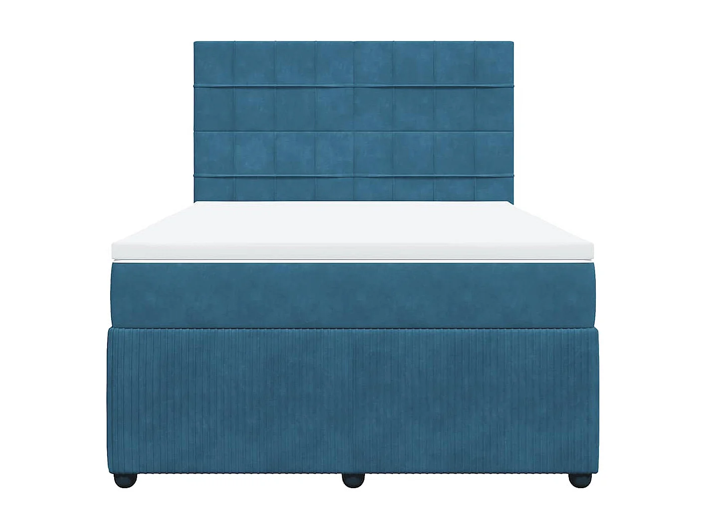 Boxspring met matras fluweel blauw 160x200 cm