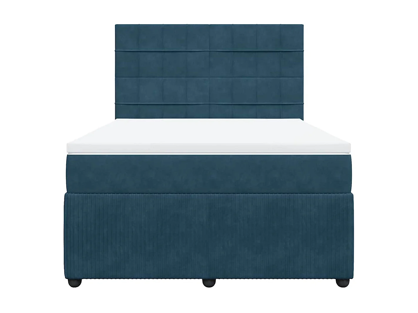 Boxspringbett mit Matratze Blau 160x200 cm Samt