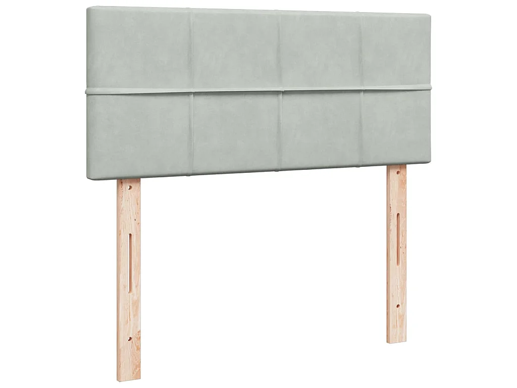 Boxspring met matras fluweel lichtgrijs 120x200 cm