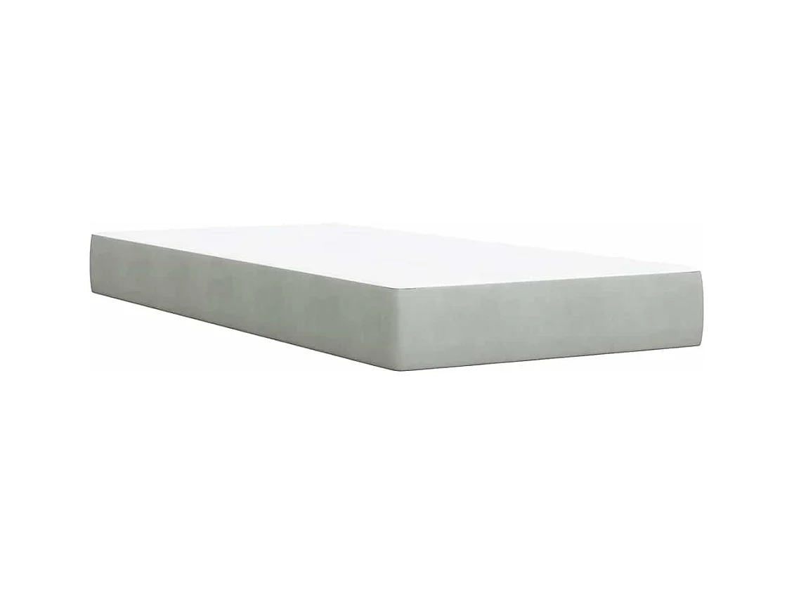 Sommier à lattes de lit et matelas Gris clair 100x200cm Velours