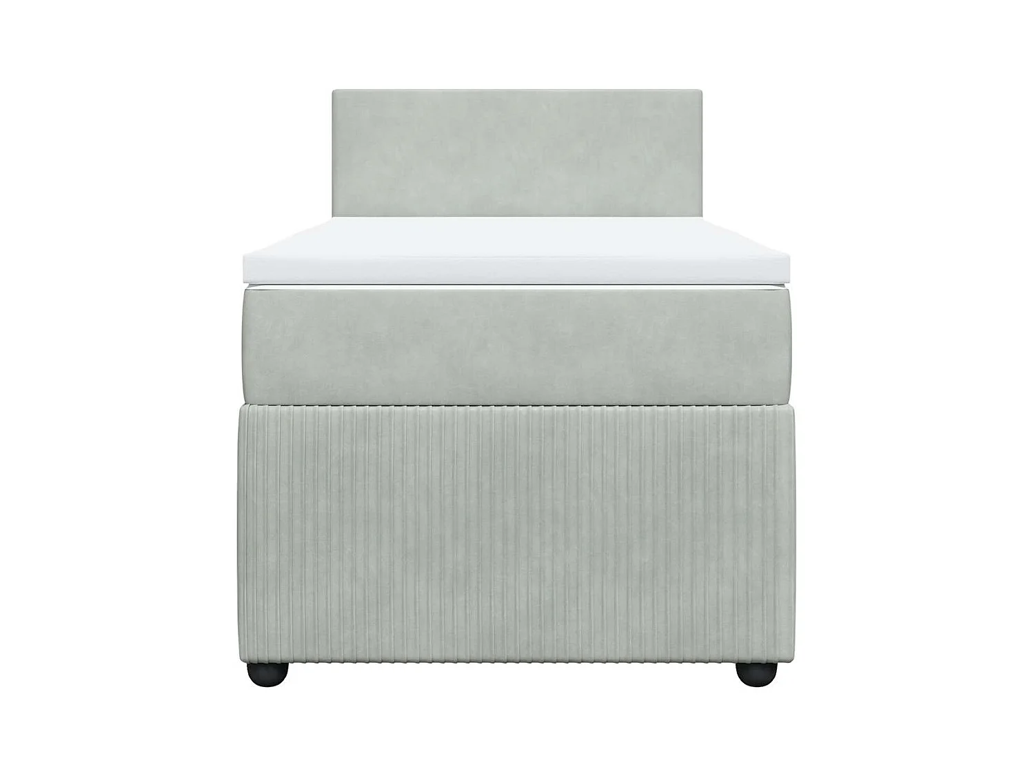 Sommier à lattes de lit et matelas Gris clair 100x200cm Velours