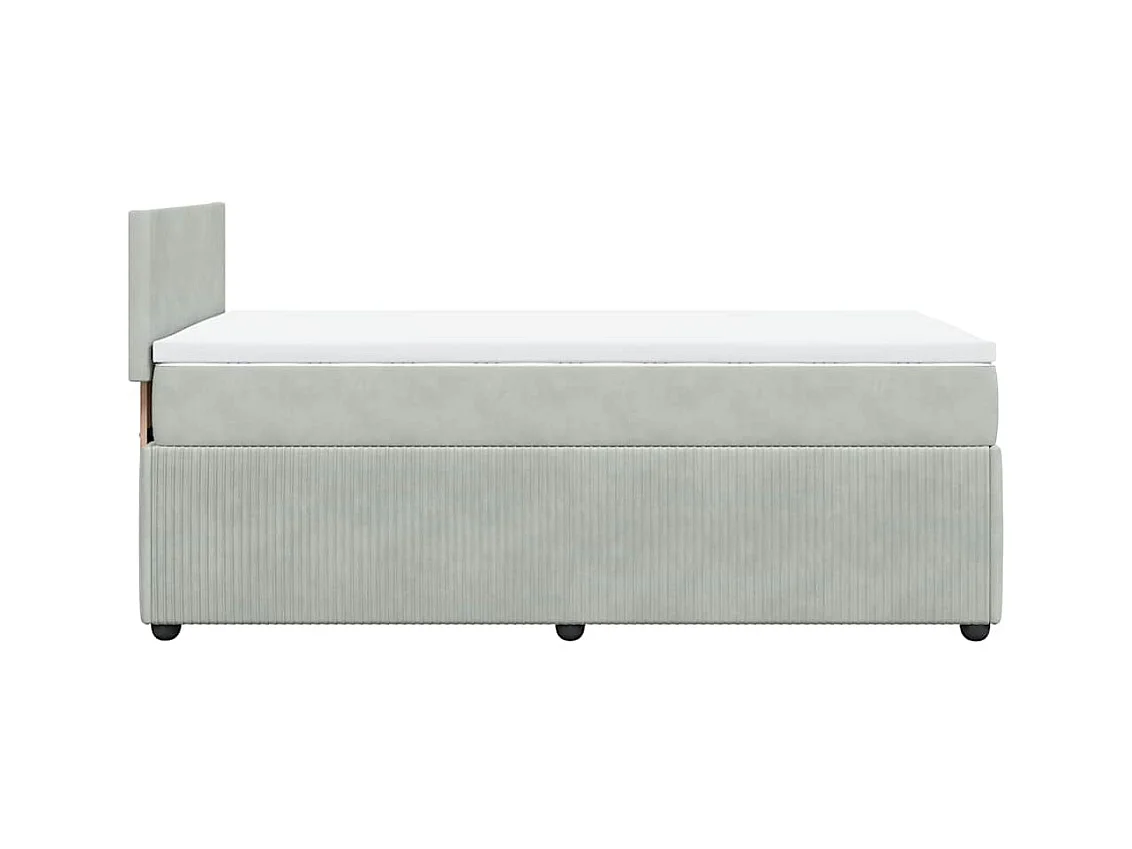 Sommier à lattes de lit et matelas Gris clair 100x200cm Velours