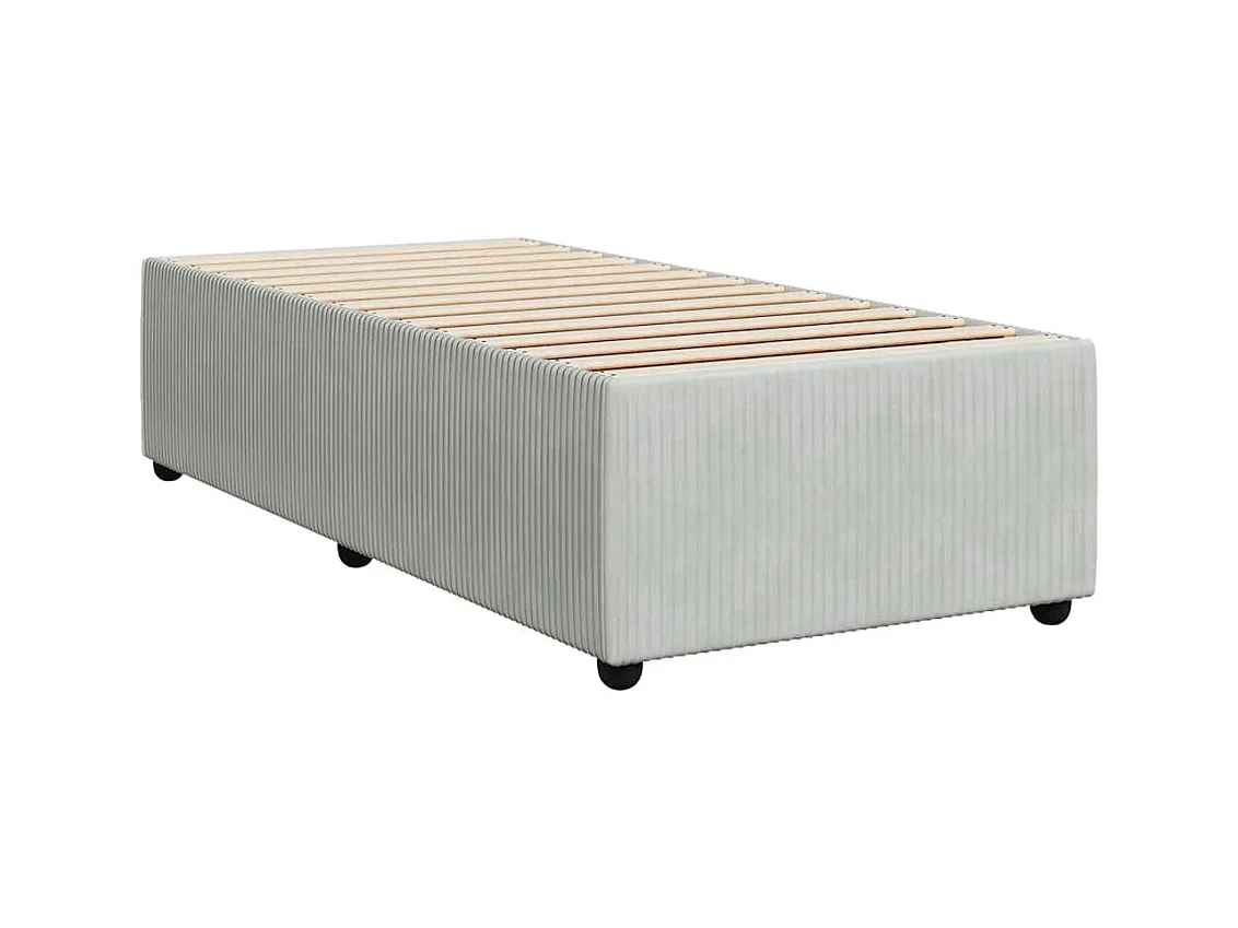 Sommier à lattes de lit et matelas Gris clair 100x200cm Velours