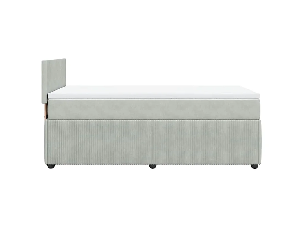 Boxspring met matras fluweel lichtgrijs 100x200 cm