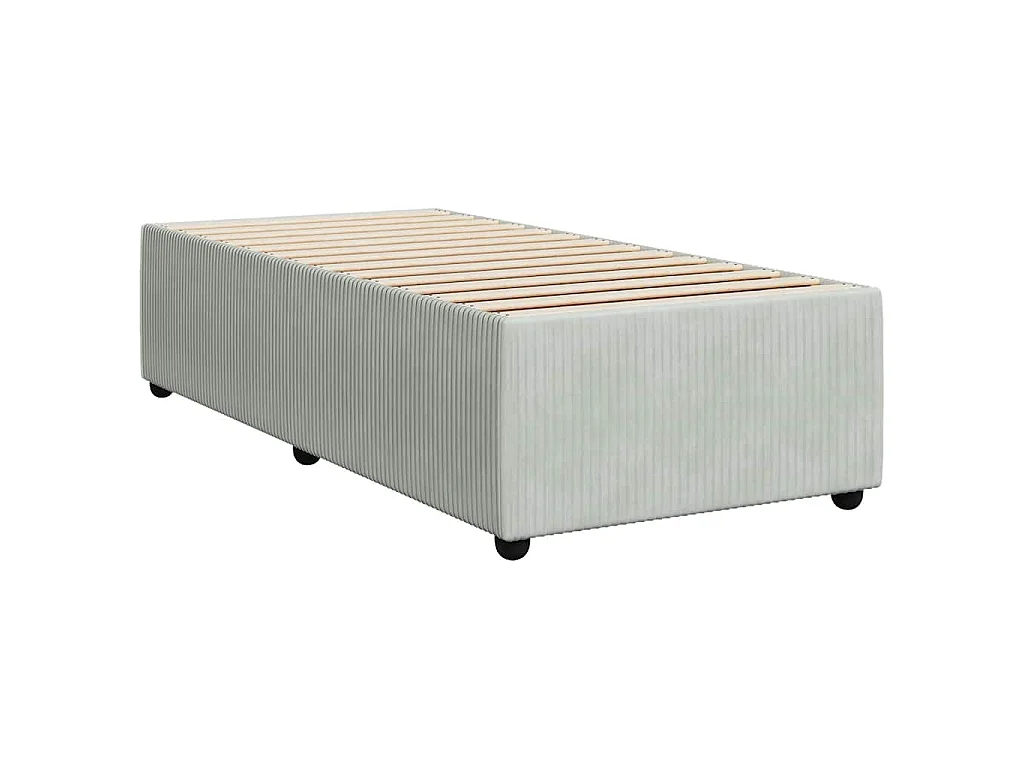 Boxspring met matras fluweel lichtgrijs 100x200 cm