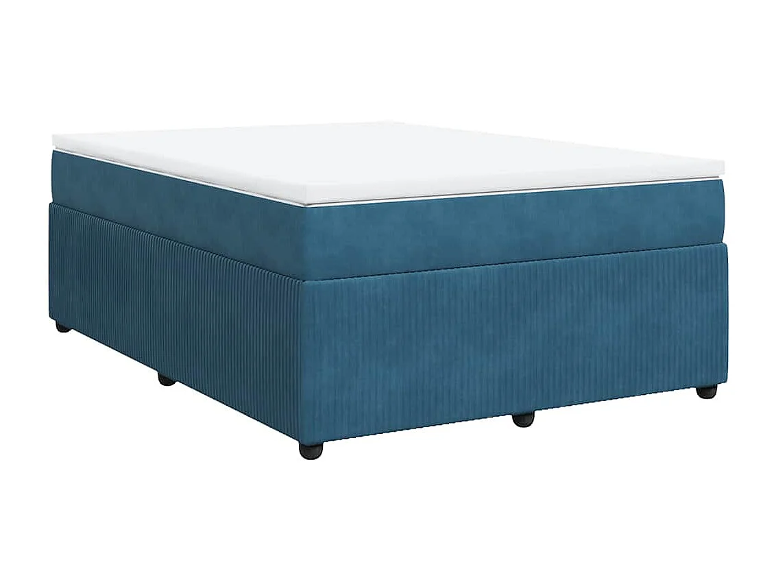 Boxspringbett mit Matratze Dunkelblau 160x200 cm Samt