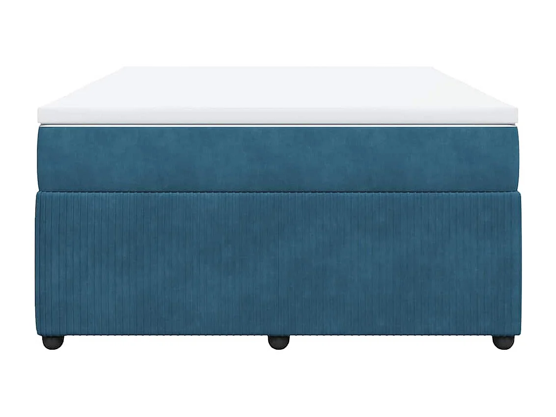 Boxspringbett mit Matratze Dunkelblau 160x200 cm Samt