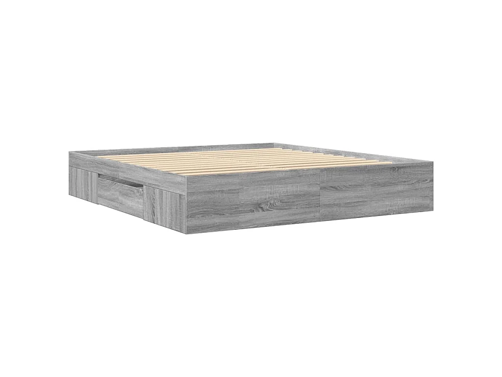Cadre de lit sans matelas sonoma gris 180x200 cm