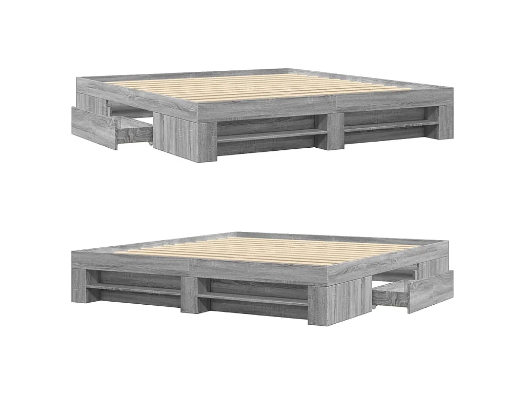 Cadre de lit sans matelas sonoma gris 180x200 cm
