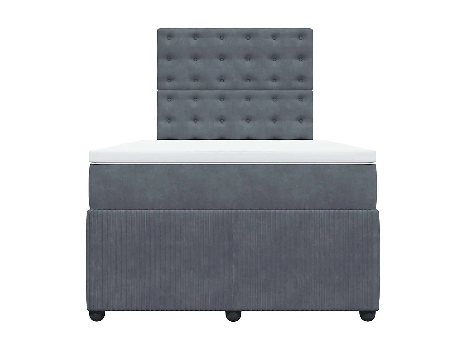 Giroletto a Molle con Materasso Grigio Scuro 120x190 cm Velluto