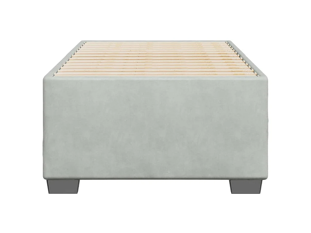 Cadre de lit sans matelas gris clair 100x200 cm velours