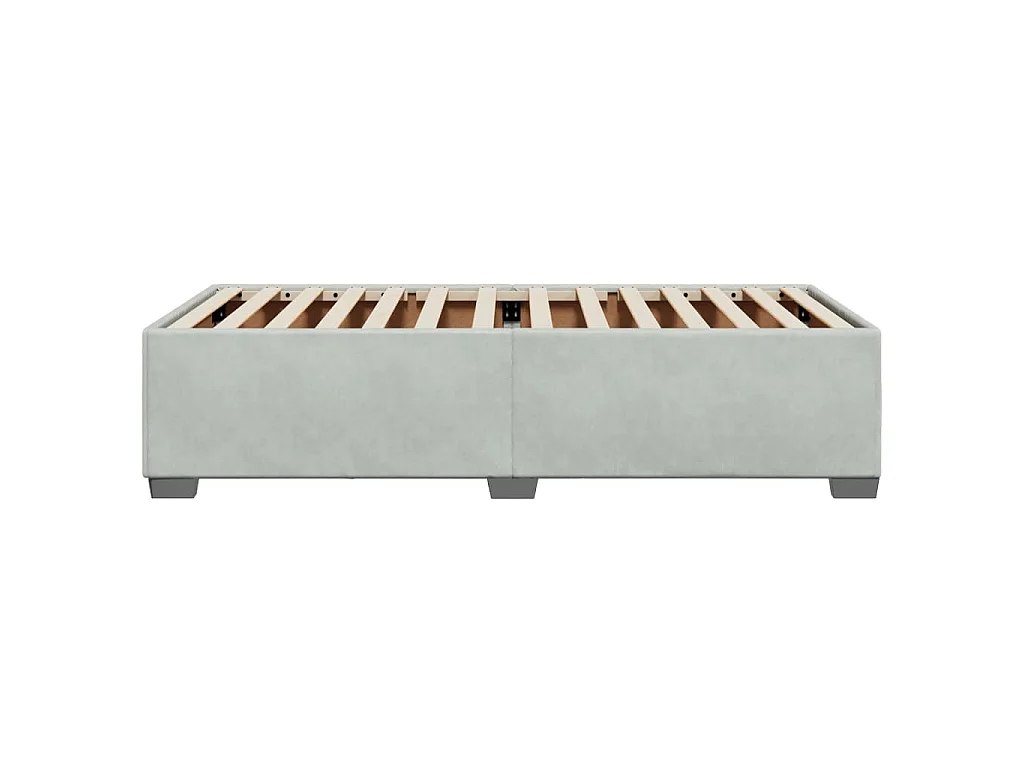 Cadre de lit sans matelas gris clair 100x200 cm velours