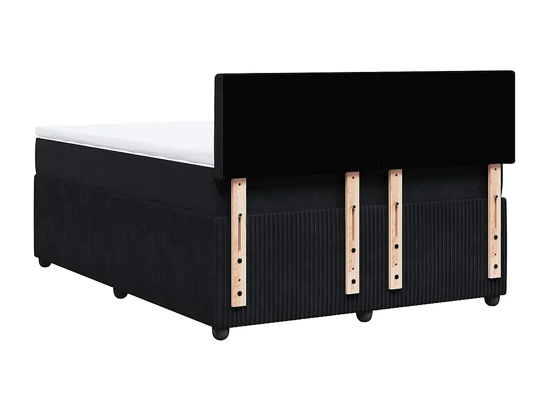 Boxspring met matras fluweel zwart 140x200 cm