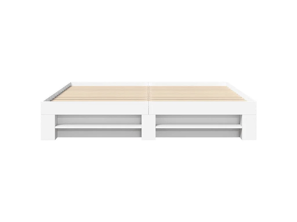 Cadre de lit sans matelas blanc 200x200 cm bois d'ingénierie