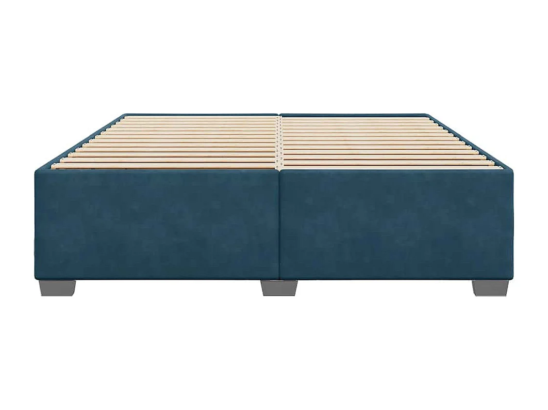 Cadre de lit sans matelas bleu 180x200 cm velours