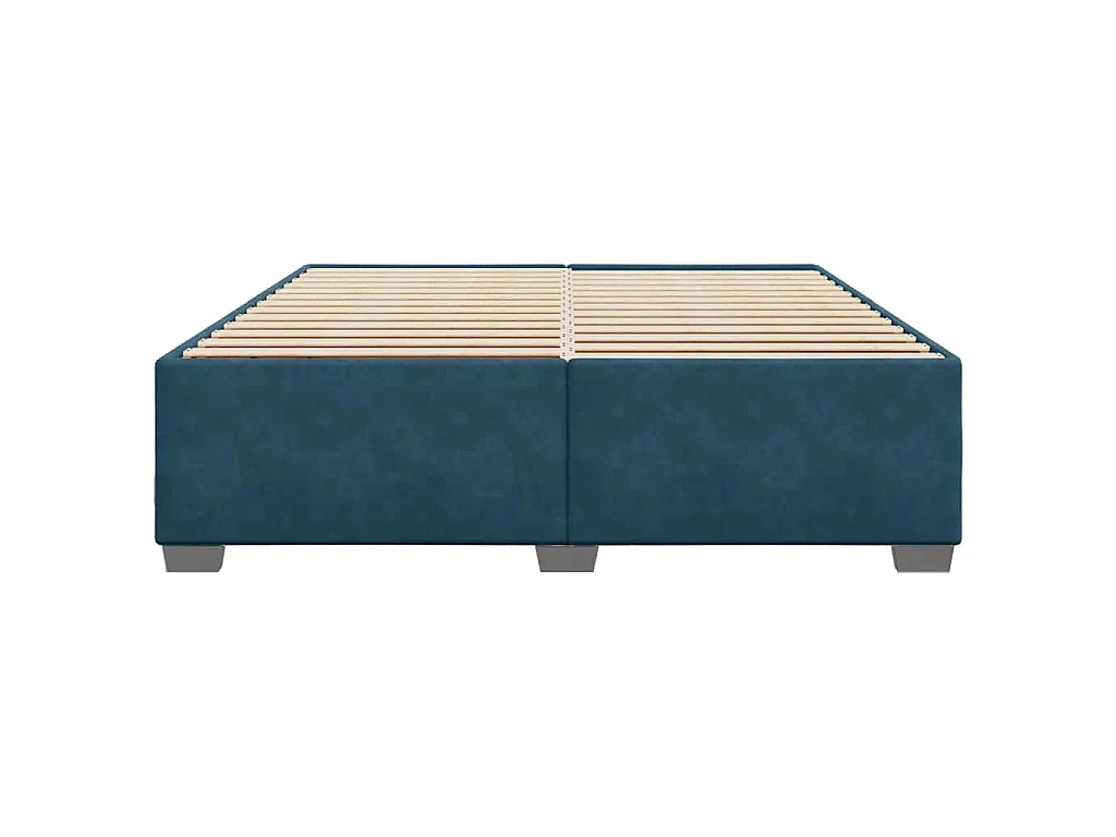 Cadre de lit sans matelas bleu 180x200 cm velours