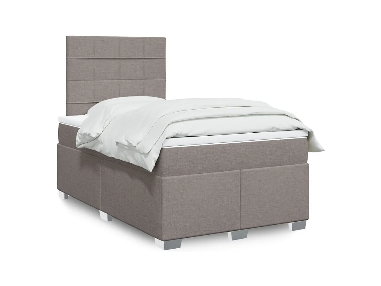 Boxspring met matras stof taupe 120x200 cm