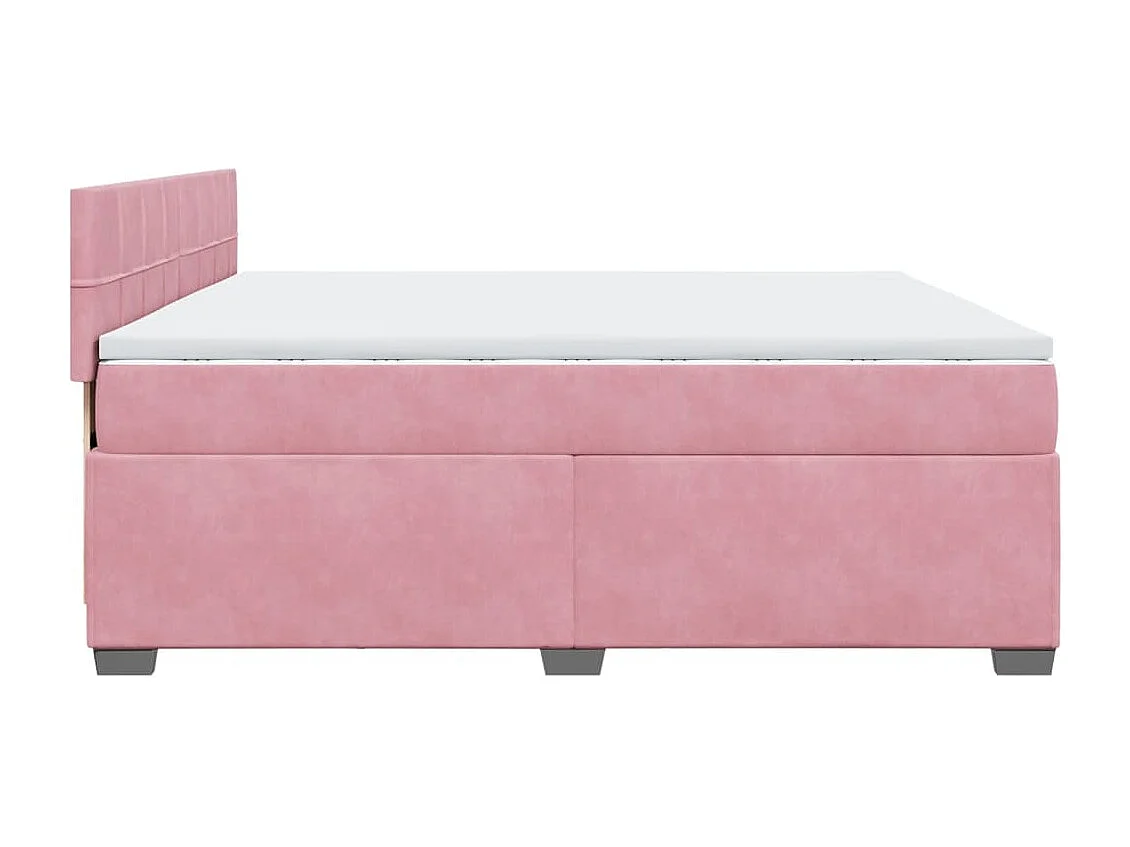 Boxspring met matras fluweel roze 200x200 cm