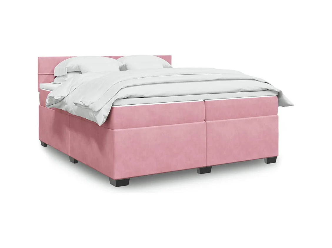 Sommier à lattes de lit avec matelas Rose 200x200 cm Velours