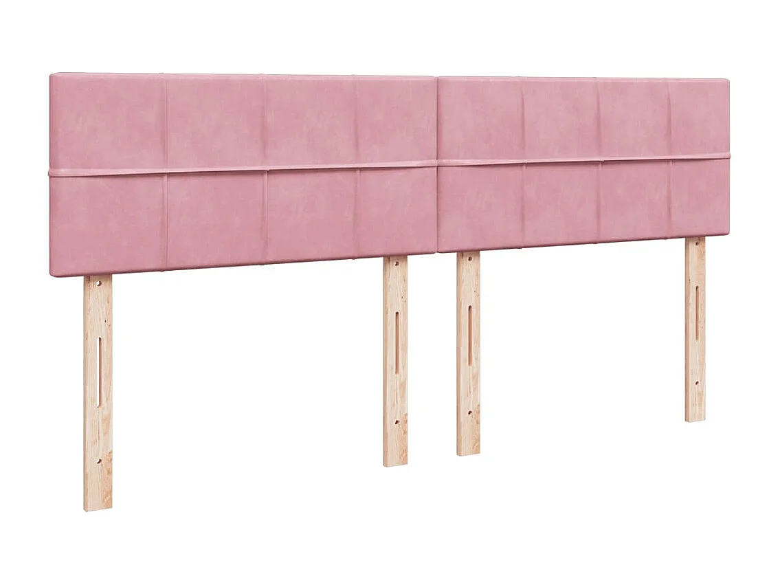 Giroletto a Molle con Materasso Rosa 200x200 cm in Velluto