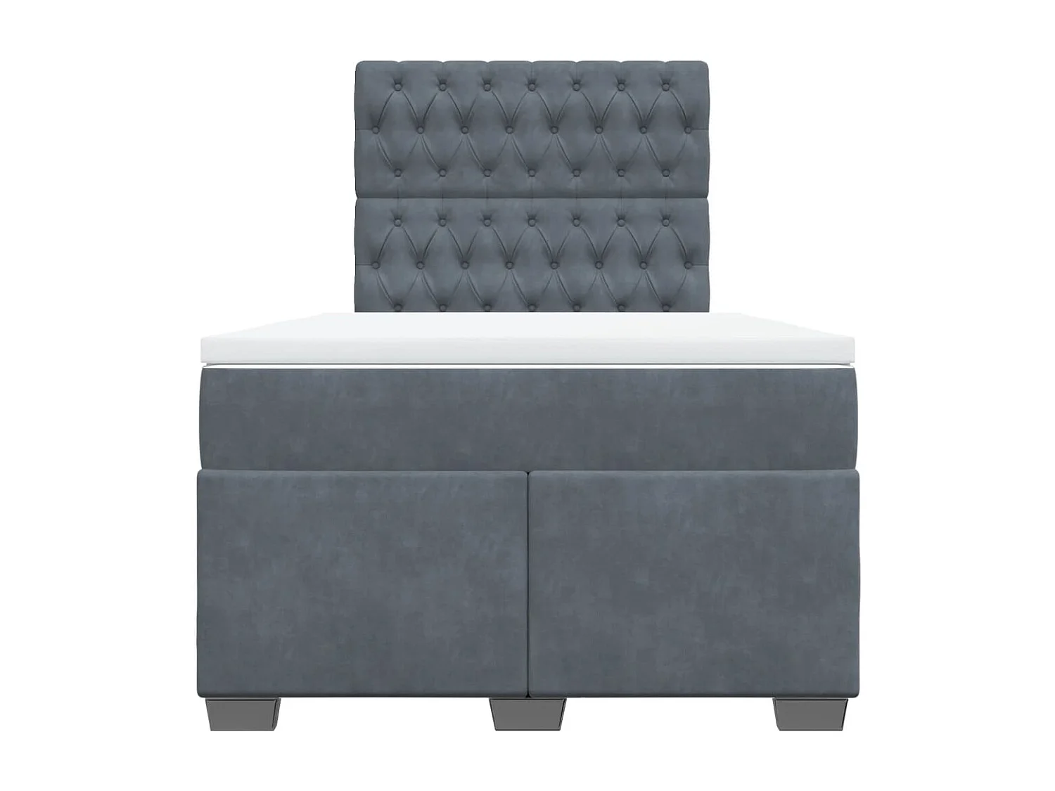 Cama boxspring com colchão 120x200 cm veludo cinzento-escuro
