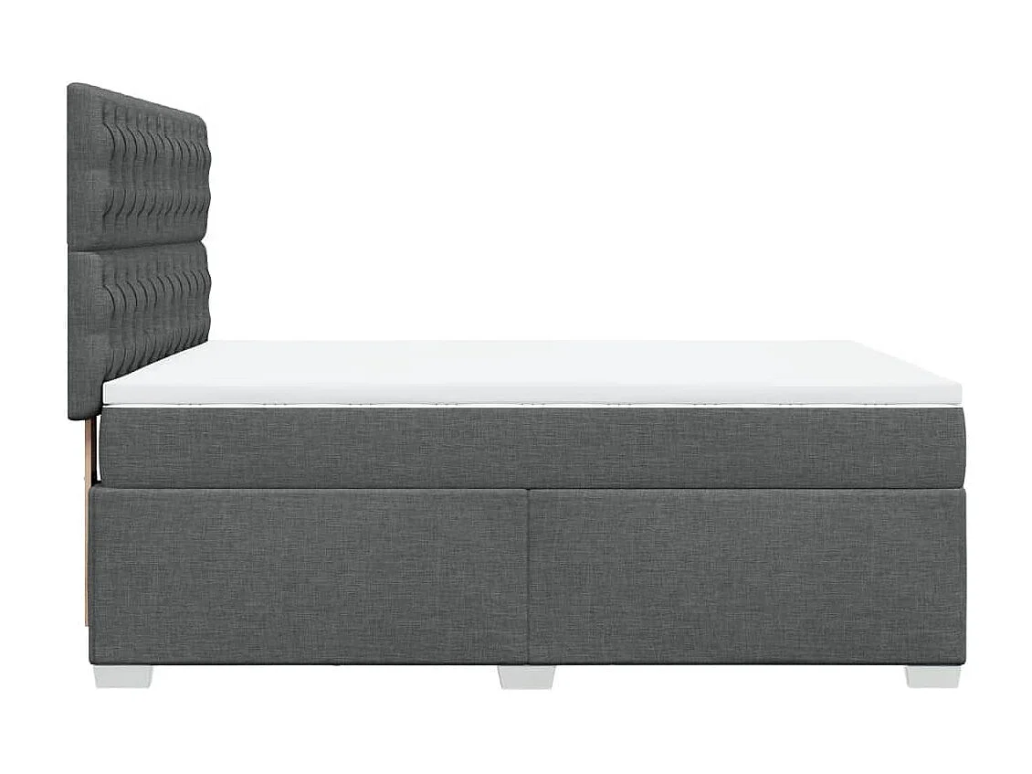 Boxspringbett mit Matratze Dunkelgrau 140x200 cm Stoff