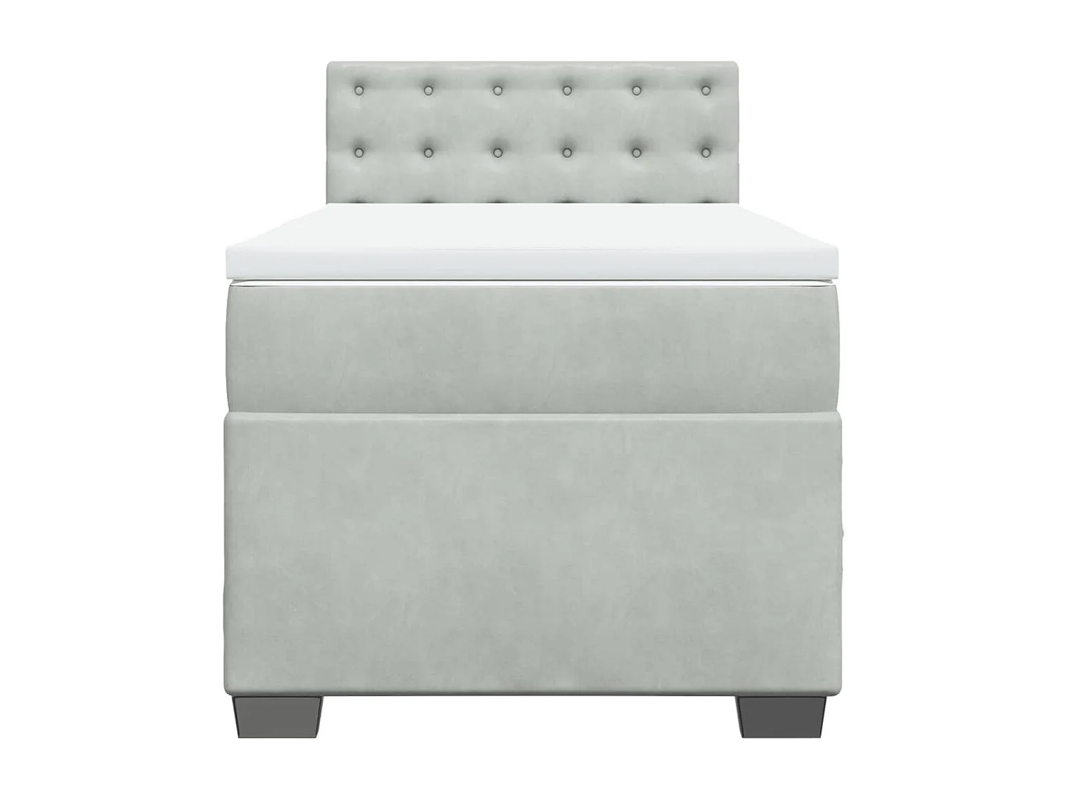 Boxspringbett mit Matratze Hellgrau 90x190 cm Samt