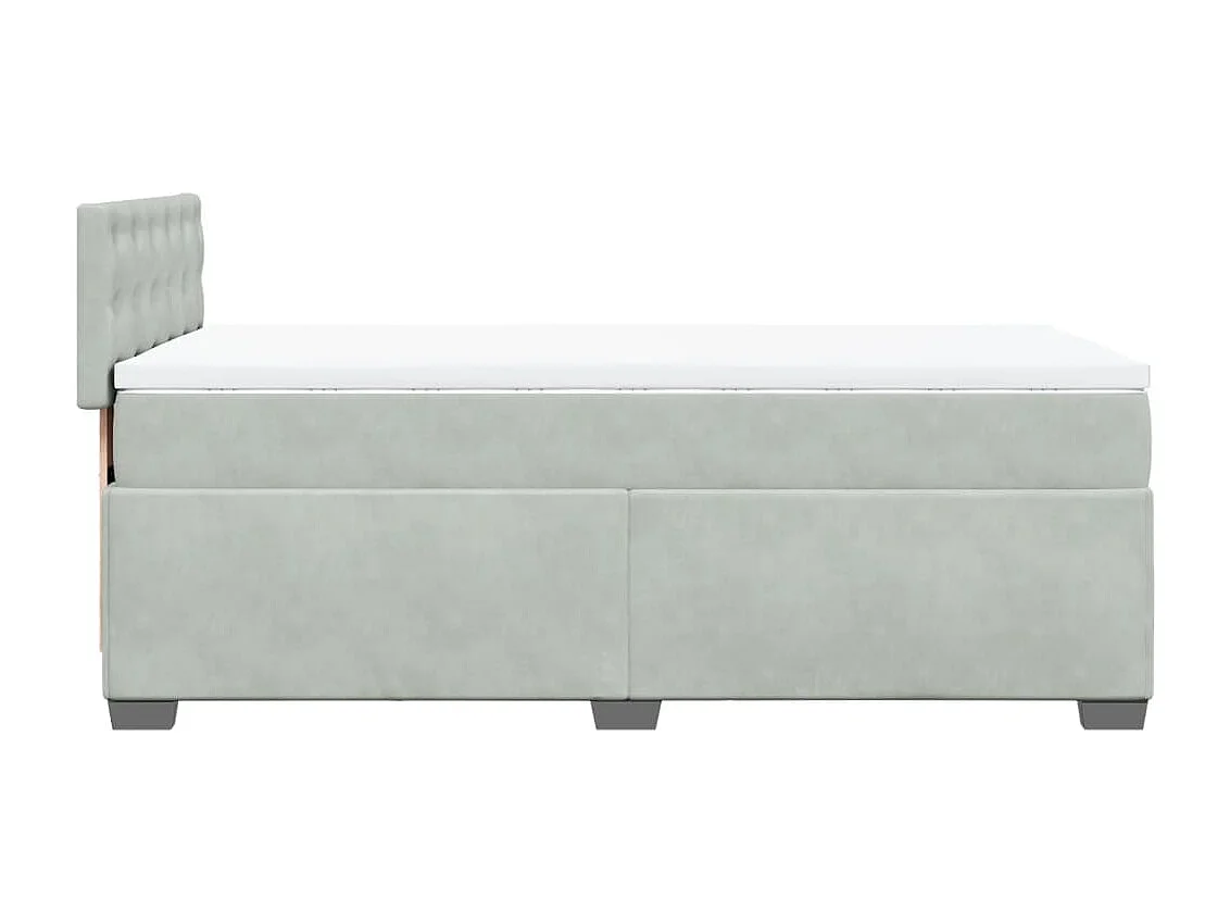 Boxspringbett mit Matratze Hellgrau 90x190 cm Samt