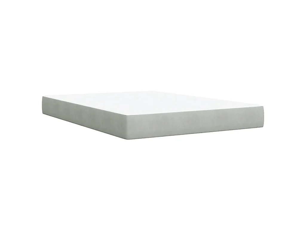 Boxspring met matras fluweel lichtgrijs 160x200 cm
