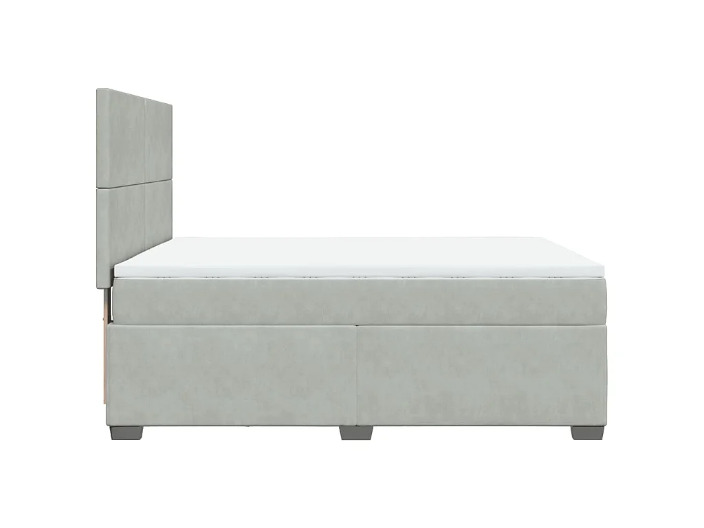 Boxspring met matras fluweel lichtgrijs 160x200 cm