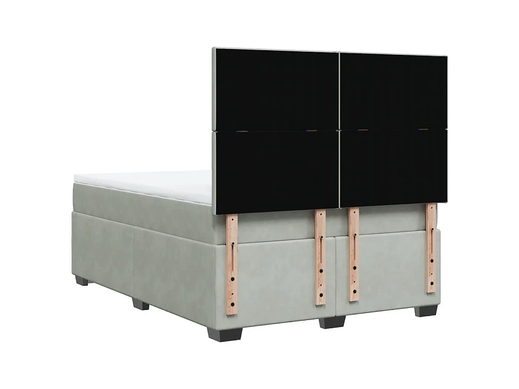 Boxspring met matras fluweel lichtgrijs 160x200 cm