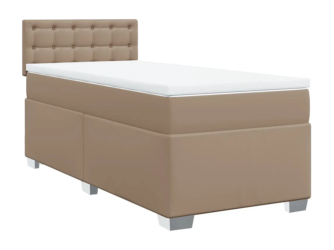 Boxspringbett mit Matratze Cappuccino-Braun 90x190cm Kunstleder