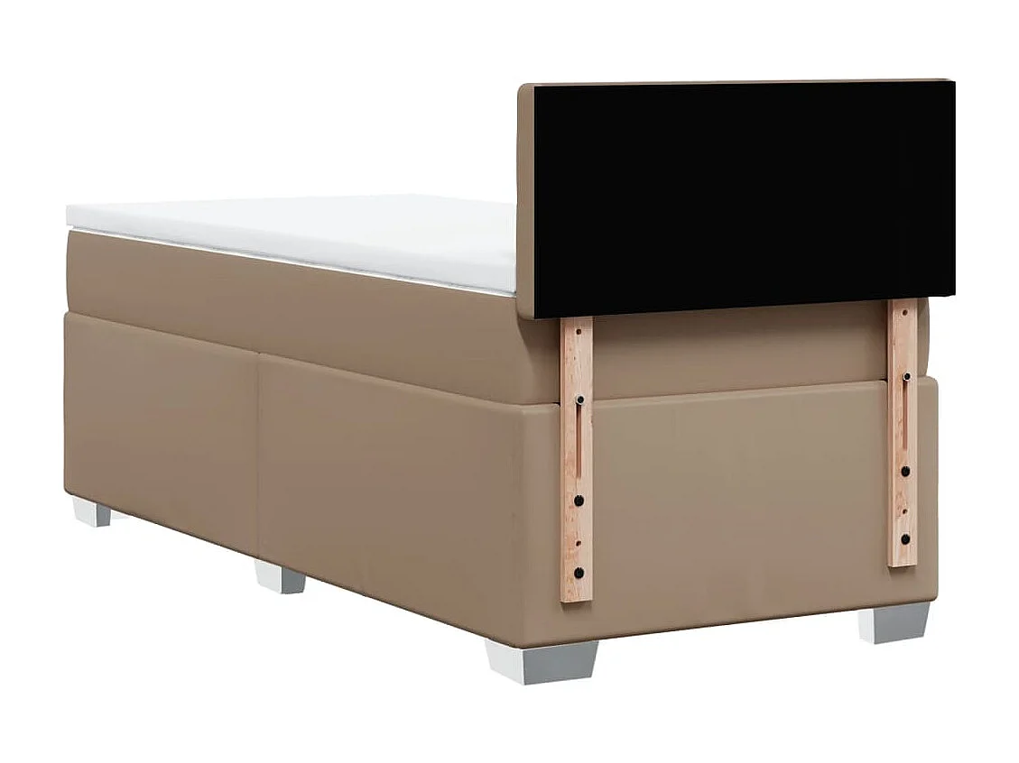 Boxspringbett mit Matratze Cappuccino-Braun 90x190cm Kunstleder