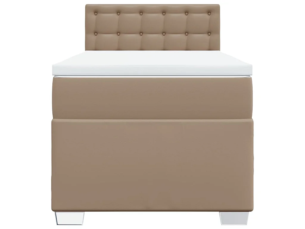Cama com molas/colchão 90x190 cm couro artificial cappuccino