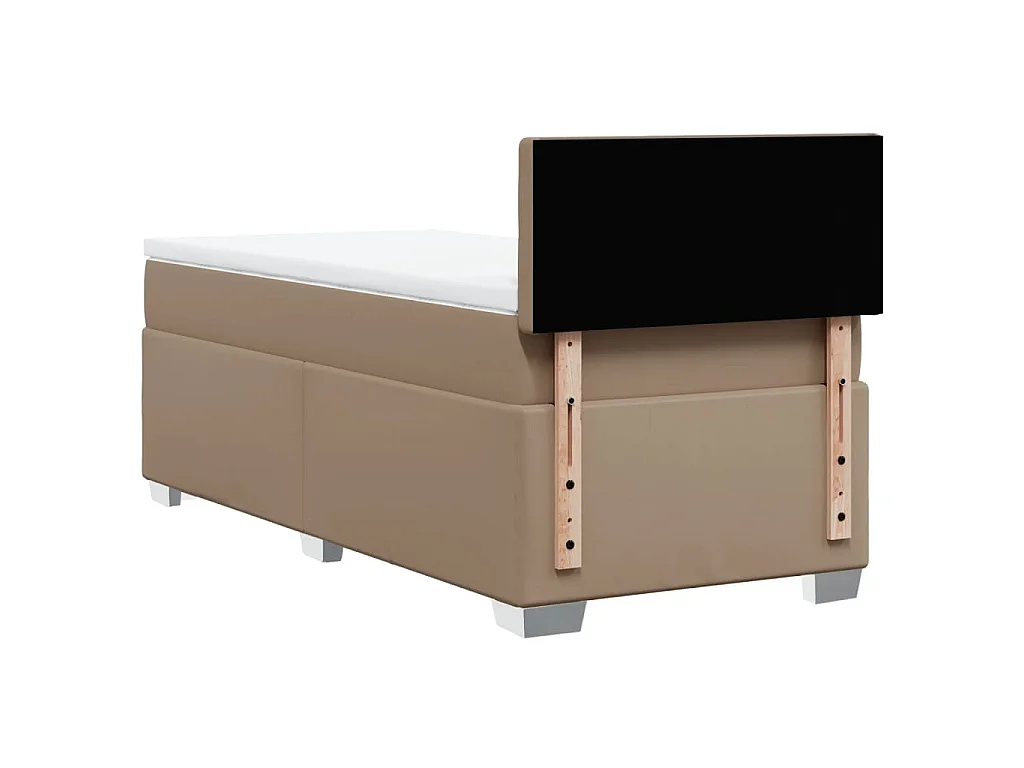 Cama com molas/colchão 90x190 cm couro artificial cappuccino