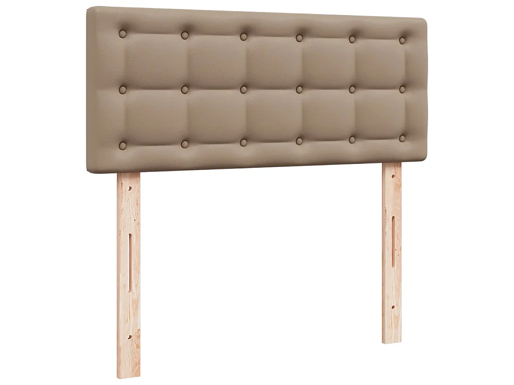 Cama com molas/colchão 90x190 cm couro artificial cappuccino