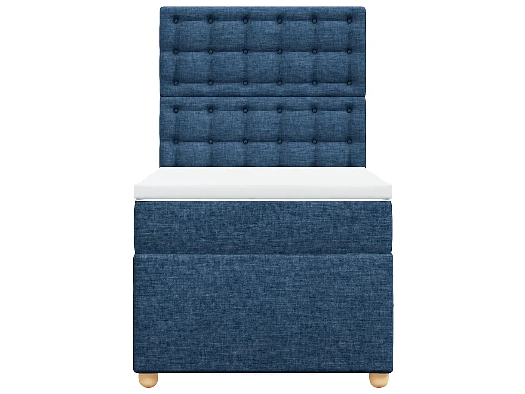 Boxspring met matras stof blauw 80x200 cm