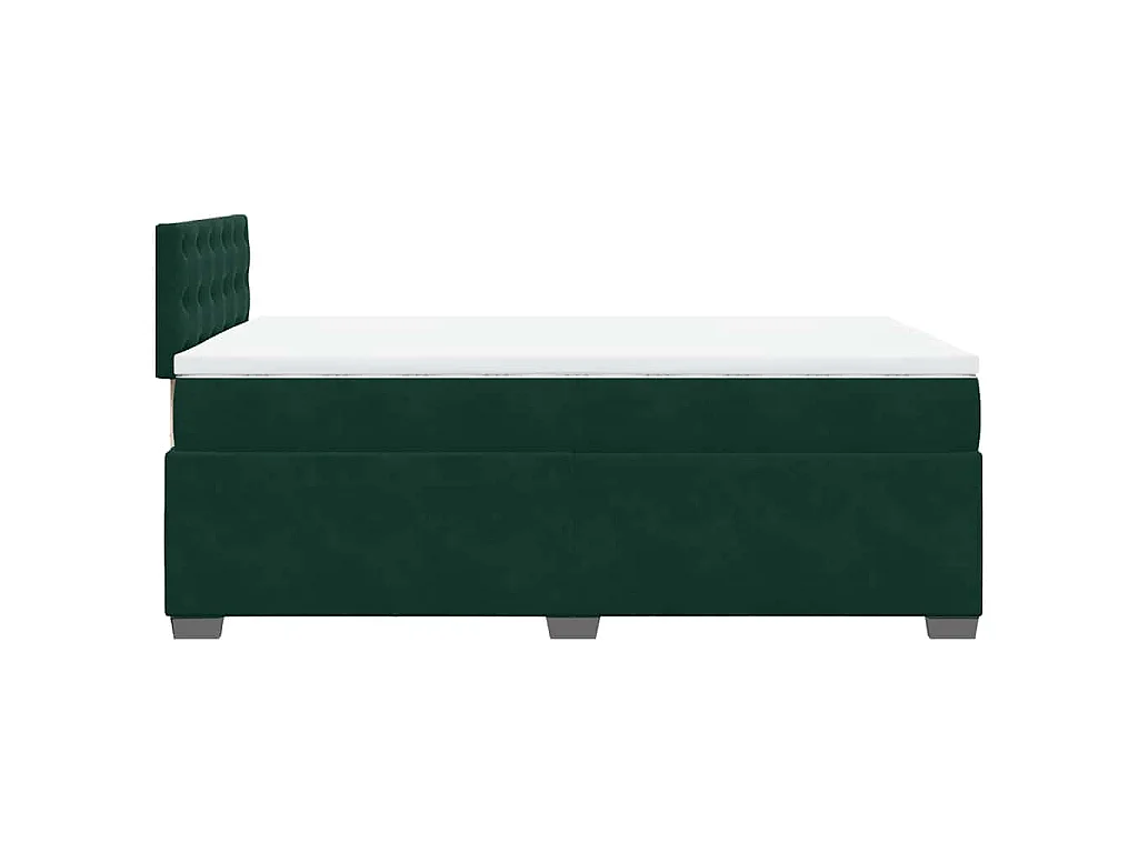 Boxspringbett mit Matratze Dunkelgrün 140x190 cm Samt