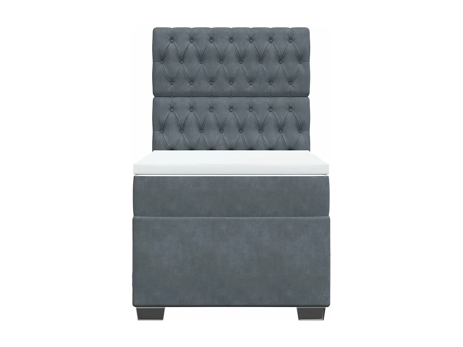 Boxspringbett mit Matratze Dunkelgrau 80x200 cm Samt