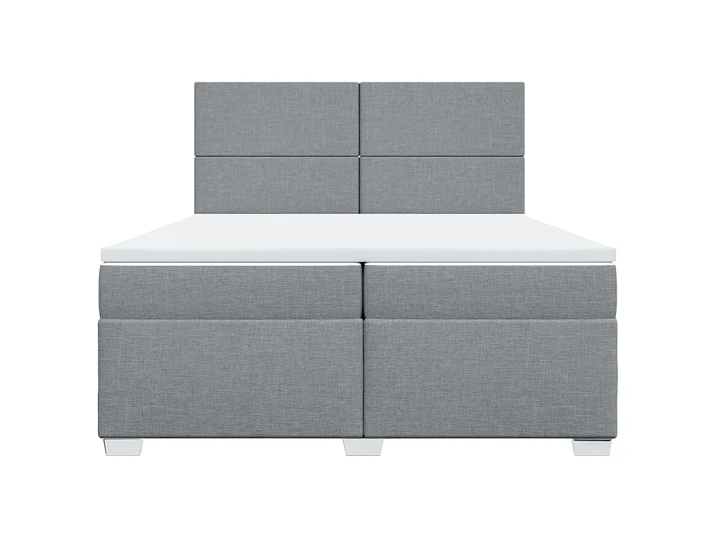 Boxspringbett mit Matratze Hellgrau 200x200 cm Stoff